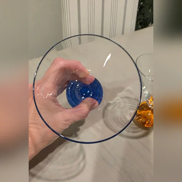 Postmodern Handblown Martini Glasses Set Of 2 - Picture 5 of 5